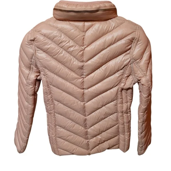 Michael Michael Kors Packable Down Jacket with Hidden Hood Blush Pink Size Small - Picture 2 of 6